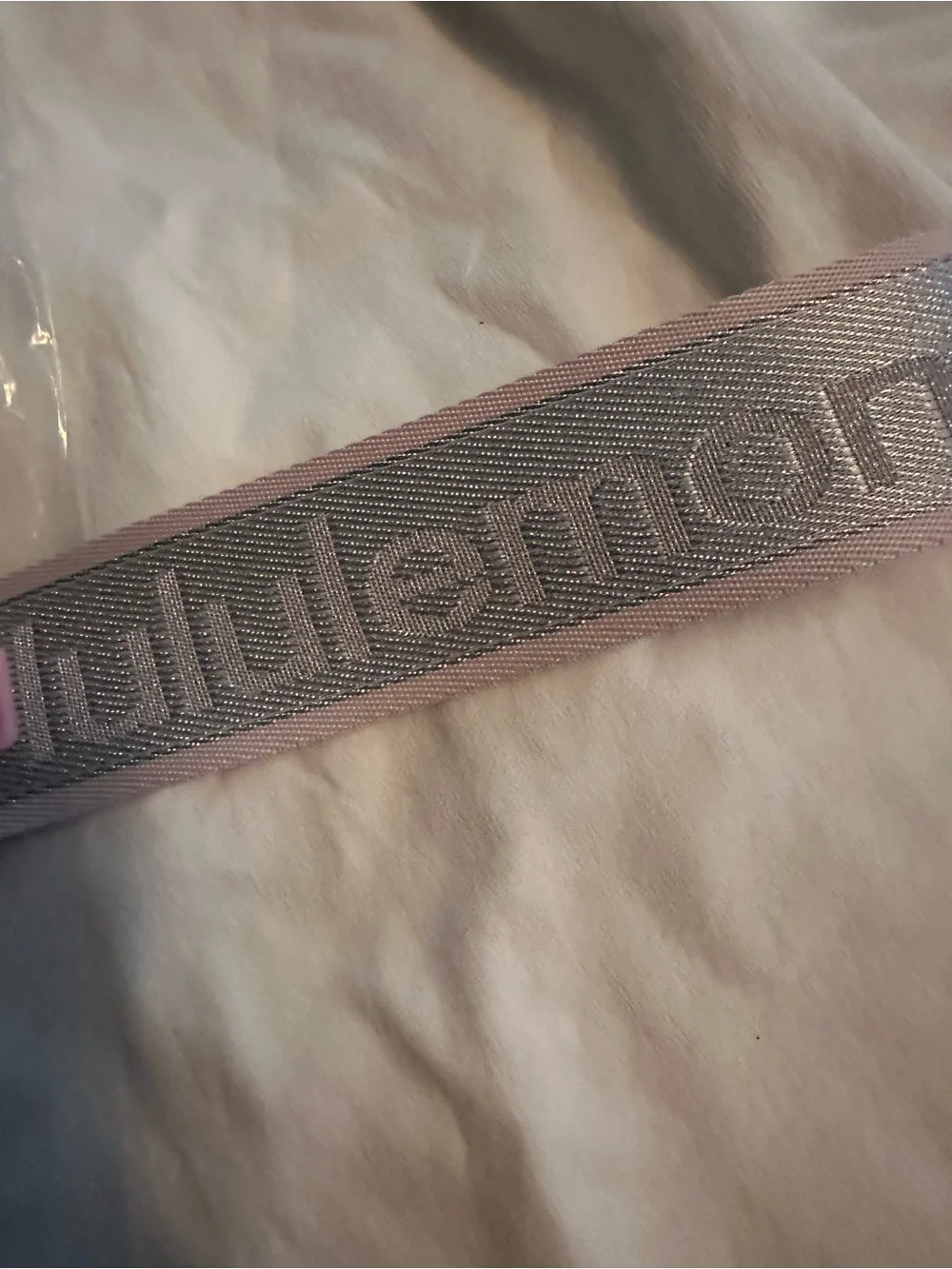 lululemon Pink and Silver Never Lost Keychain Strap
